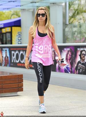 Ashley Tisdale arriving at the Equinox gym in West Hollywood June 15, 2012 