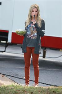Ashley Tisdale on a lunch break while shooting Scary Movie 5 10/2/12