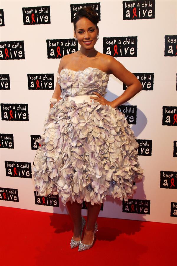 Alicia Keys at the Keep a Child Alive Black Ball event in London on May 26, 2010