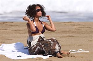 Alicia Keys bikini beach vacation candids in Hawaii on January 24, 2010 