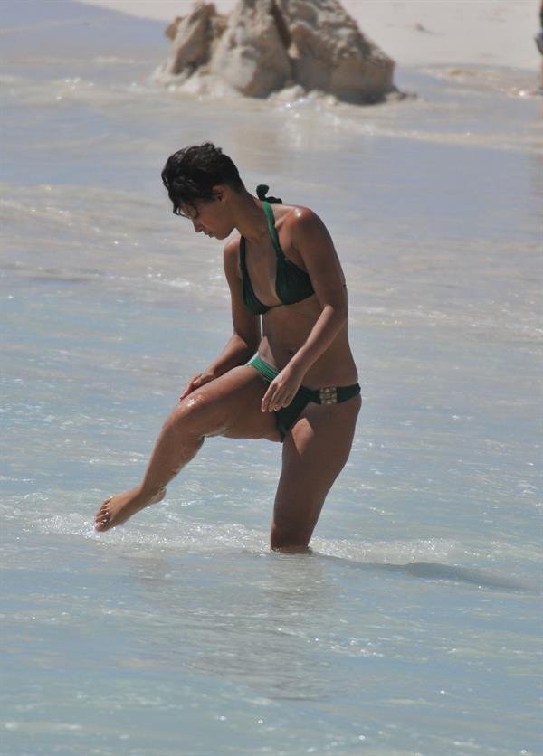 Amelle Berrabah bikini candids in Barbados on Jan 2nd 2010 