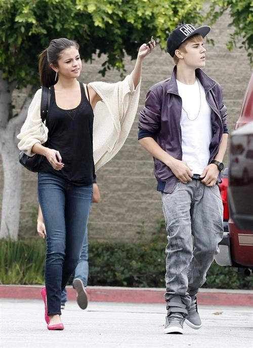 Selena Gomez and Justin Bieber in Los Angeles on September 16, 2011