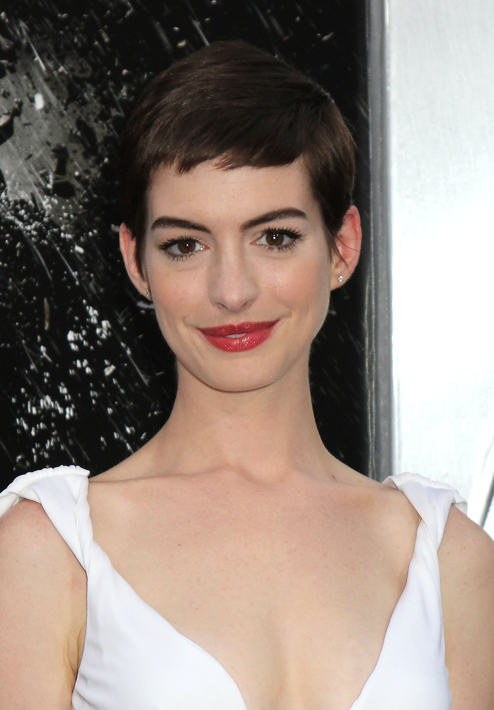 Anne Hathaway attending the Dark Knight Rises premiere in New York on July 15, 2012
