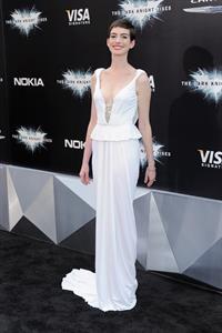 Anne Hathaway attending the Dark Knight Rises premiere in New York on July 15, 2012