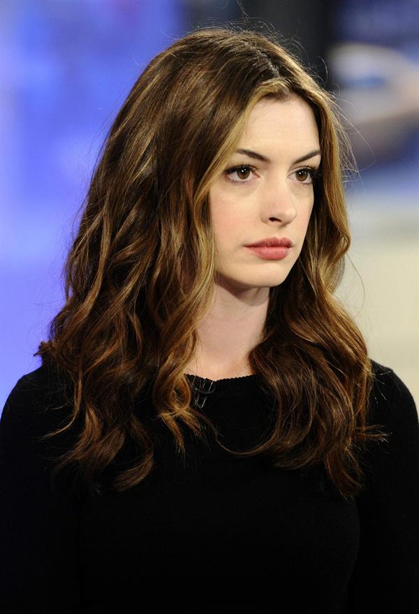 Anne Hathaway appearing on the Today Show on April 7, 2011