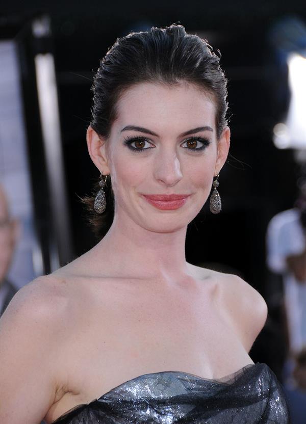 Anne Hathaway attends the premiere of Get Smart in Los Angeles