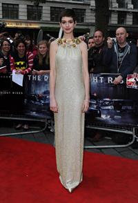 Anne Hathaway the Dark Knight Rises premiere in London on July 18, 2012