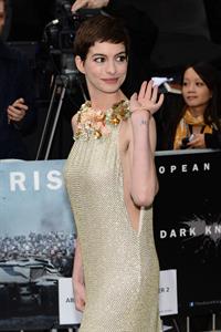 Anne Hathaway the Dark Knight Rises premiere in London on July 18, 2012
