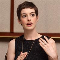 Anne Hathaway the Dark Knight Rises press conference portraits in Beverly Hills on July 8, 2012