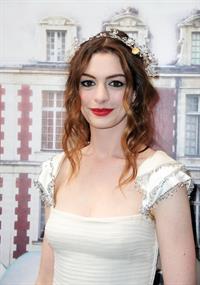 Anne Hathaway White Fairy Tale Love Ball in Paris on July 5, 2011