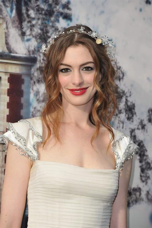 Anne Hathaway White Fairy Tale Love Ball in Paris on July 5, 2011
