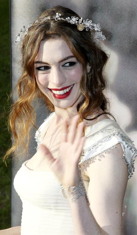Anne Hathaway White Fairy Tale Love Ball in Paris on July 5, 2011