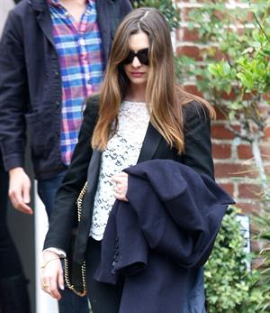 Anne Hathaway leaving a friends house in Beverly Hills on January 20, 2012