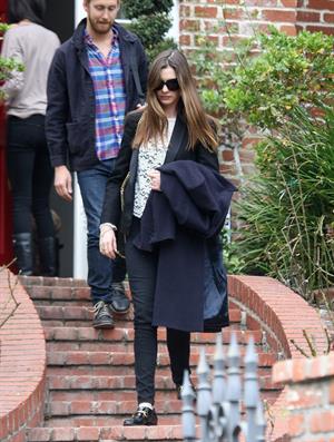Anne Hathaway leaving a friends house in Beverly Hills on January 20, 2012