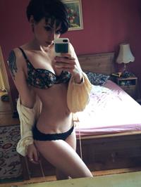 Anonymous in lingerie taking a selfie