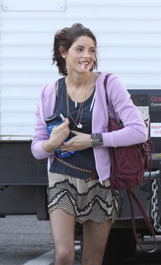 Ashley Greene on the set of Americana in New York City on March 19, 2012