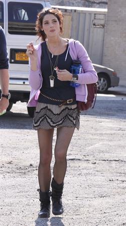 Ashley Greene on the set of Americana in New York City on March 19, 2012