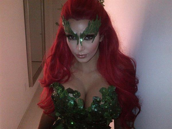 Kim Kardashian as Poison Ivy for the 2011 Midori Green Halloween party in New York