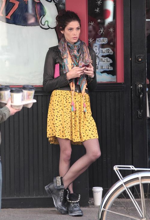 Ashley Greene on the set of Americana in New York City on March 14, 2012