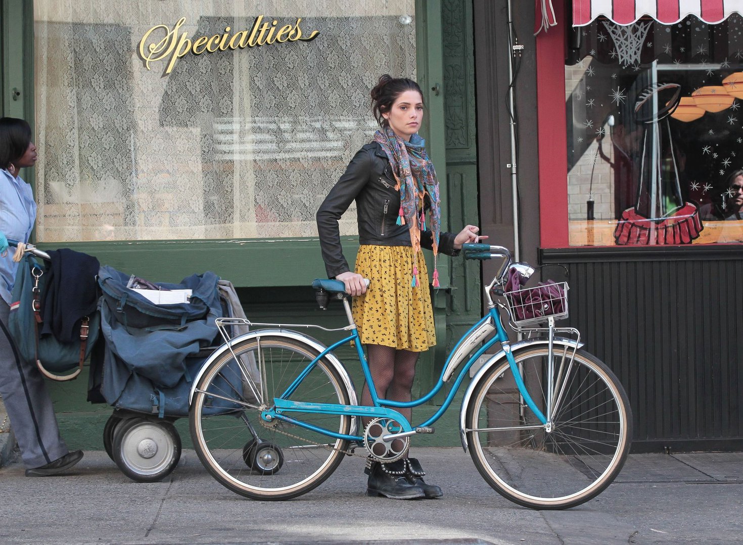 Ashley Greene on the set of Americana in New York City on March 14, 2012