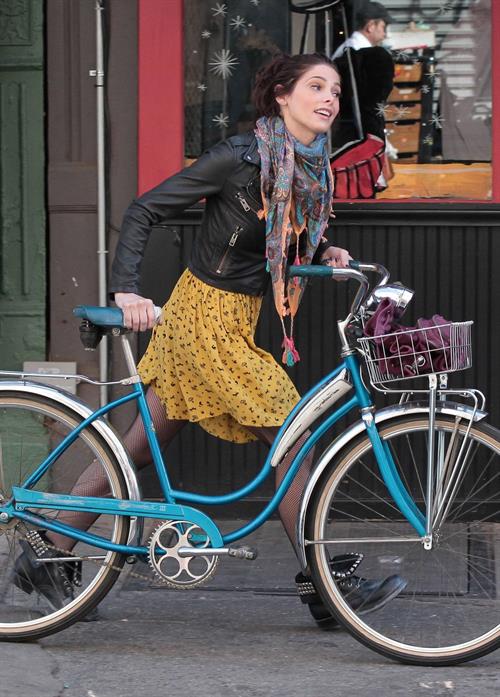 Ashley Greene on the set of Americana in New York City on March 14, 2012