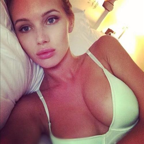 Olya Abramovich in lingerie taking a selfie