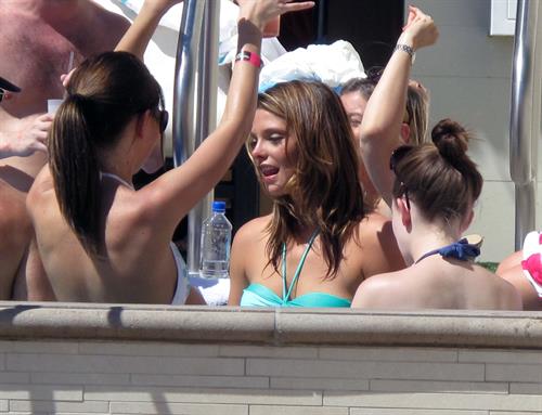 Ashley Greene Bikini Pictures Ashley Greene hosts a pool party at the Wet Republic on August 7, 2010 in Las Vegas, Nevada