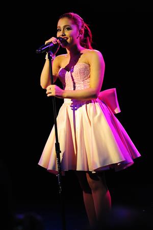 Ariana Grande performs at the Roxy West Hollywood on February 19, 2012