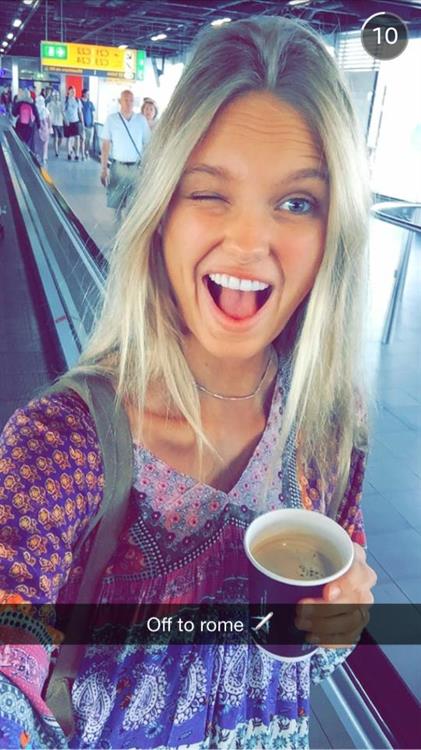 Romee Strijd taking a selfie