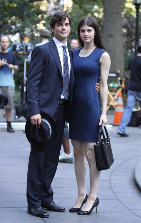 Alexandra Daddario on set of white collar in New York City on August 26, 2010