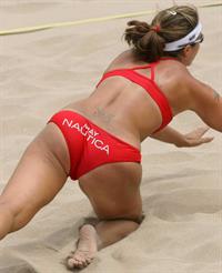 Misty Elizabeth May-Treanor is an American professional beach volleyball player best known for playing with Kerri Walsh in the Olympics in Athens 2004, Beijing 2008 and London 2012.

She also teamed up with Holly McPeak for the Sydney 2000 Olympics