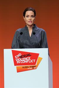 Angelina Jolie at the Global Summit To End Sexual Violence In Conflict June 13, 2014