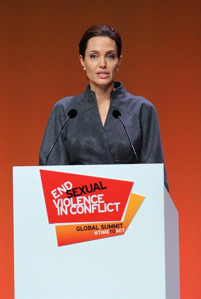 Angelina Jolie at the Global Summit To End Sexual Violence In Conflict June 13, 2014