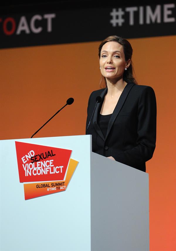 Angelina Jolie at the Global Summit To End Sexual Violence In Conflict June 12, 2014
