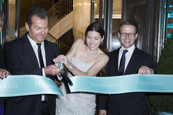 Jessica Biel attends the opening of the new flagship Tiffany  Co store in Paris, June 10, 2014