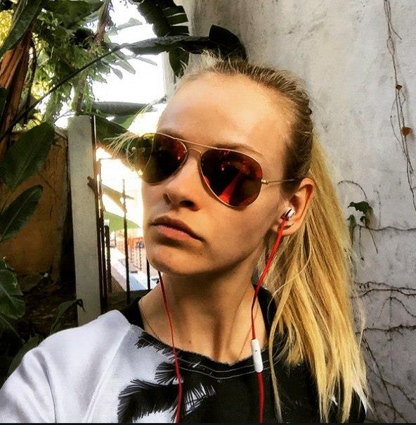 Ginta Lapina taking a selfie