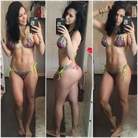 Bella Falconi in a bikini taking a selfie