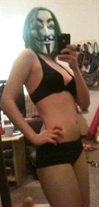 Anonymous in a bikini taking a selfie