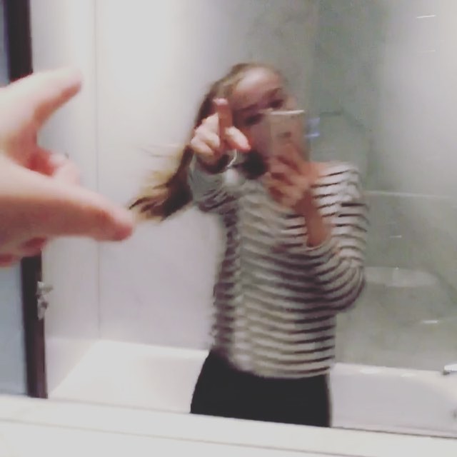 Fie Laursen taking a selfie