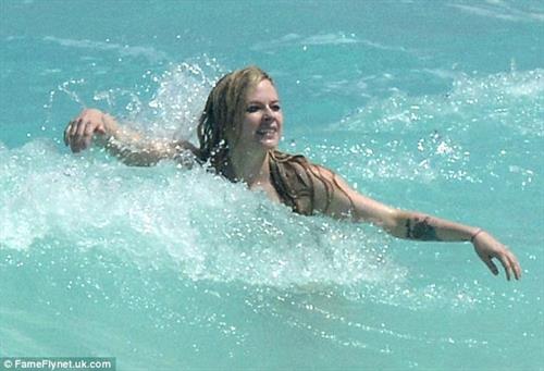Avril Lavigne in a bikini