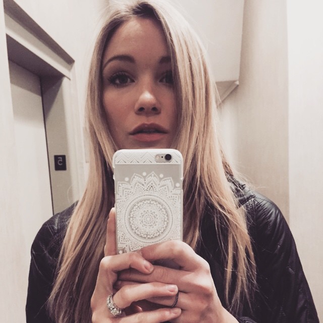 Katrina Bowden taking a selfie