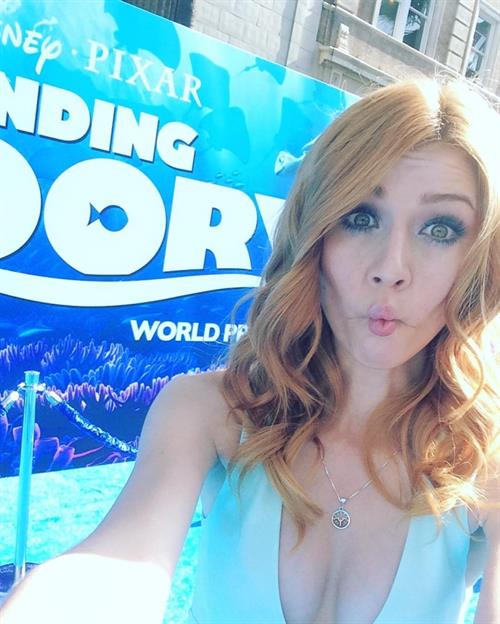 Katherine McNamara taking a selfie