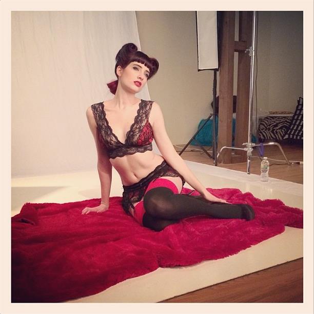 Susan Coffey in lingerie