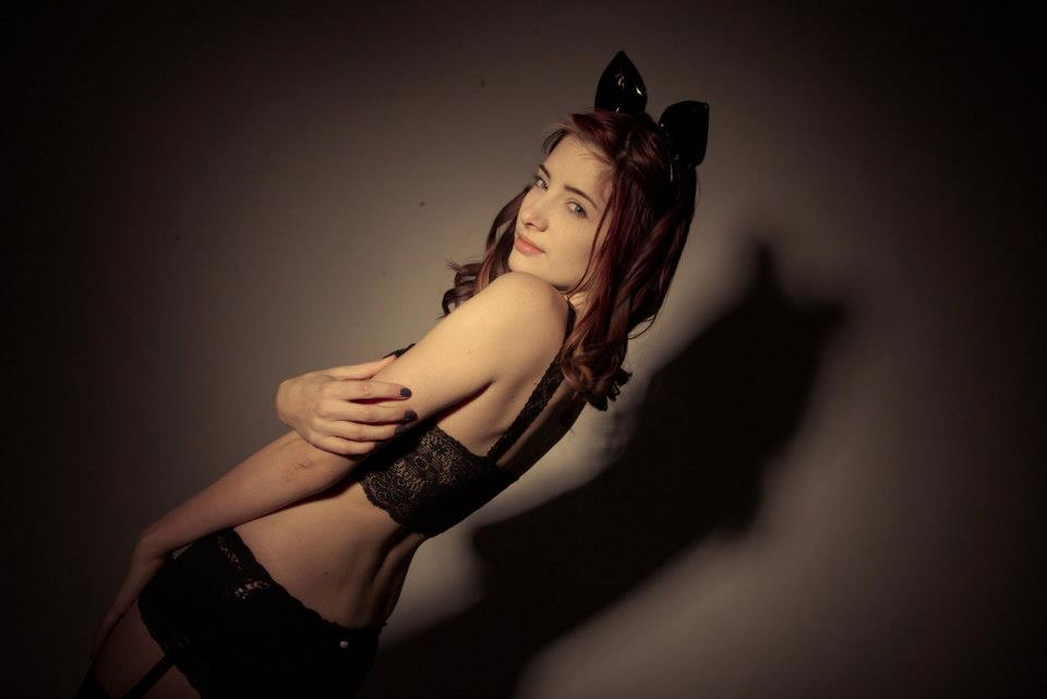 Susan Coffey in lingerie