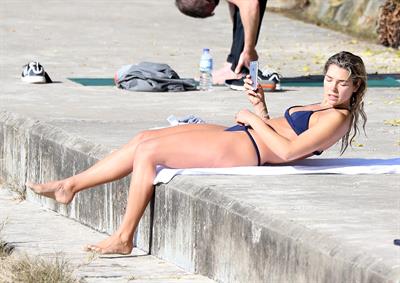 Ashley Hart in a bikini on Bondi Beach in Sydney - 8/15/16