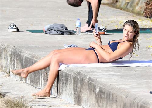 Ashley Hart in a bikini on Bondi Beach in Sydney - 8/15/16