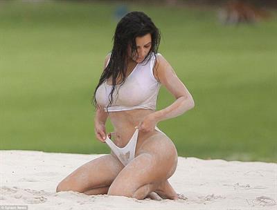 Kim Kardashian in white bikini in Mexico
