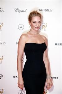 Uma Thurman in a black dress for bambi awards