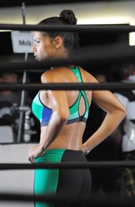 Adriana Lima working out in New York for a Victoria's Secret campaign