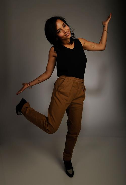 Zoe Kravitz in a black shirt 2010